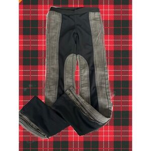 BCBGMAXAZRIA Black Grey Paneled Zipper Leggings Pants Womens XS